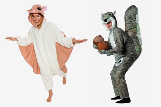 Couple dressed as squirrels.